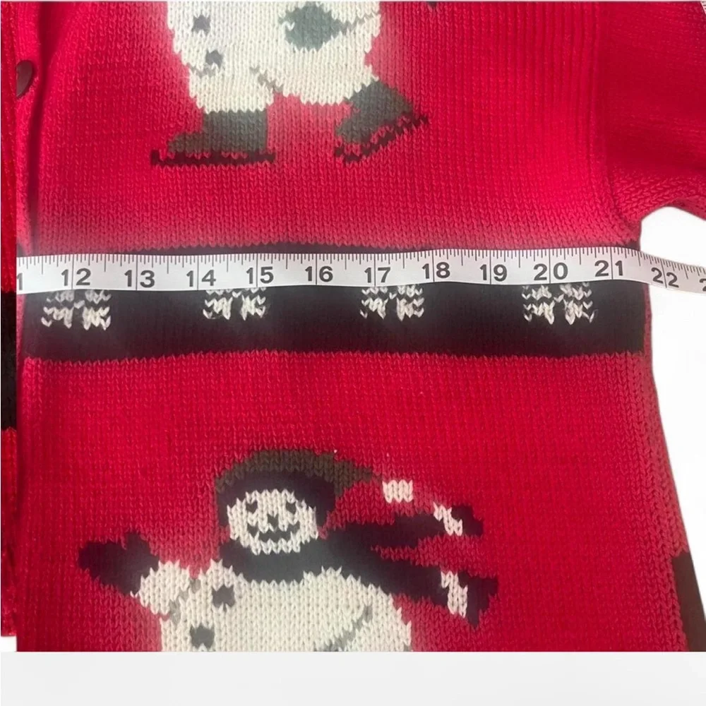 Vintage Y2K Festive Snowman Red Cardigan ‘ugly Christmas sweater’ !!!